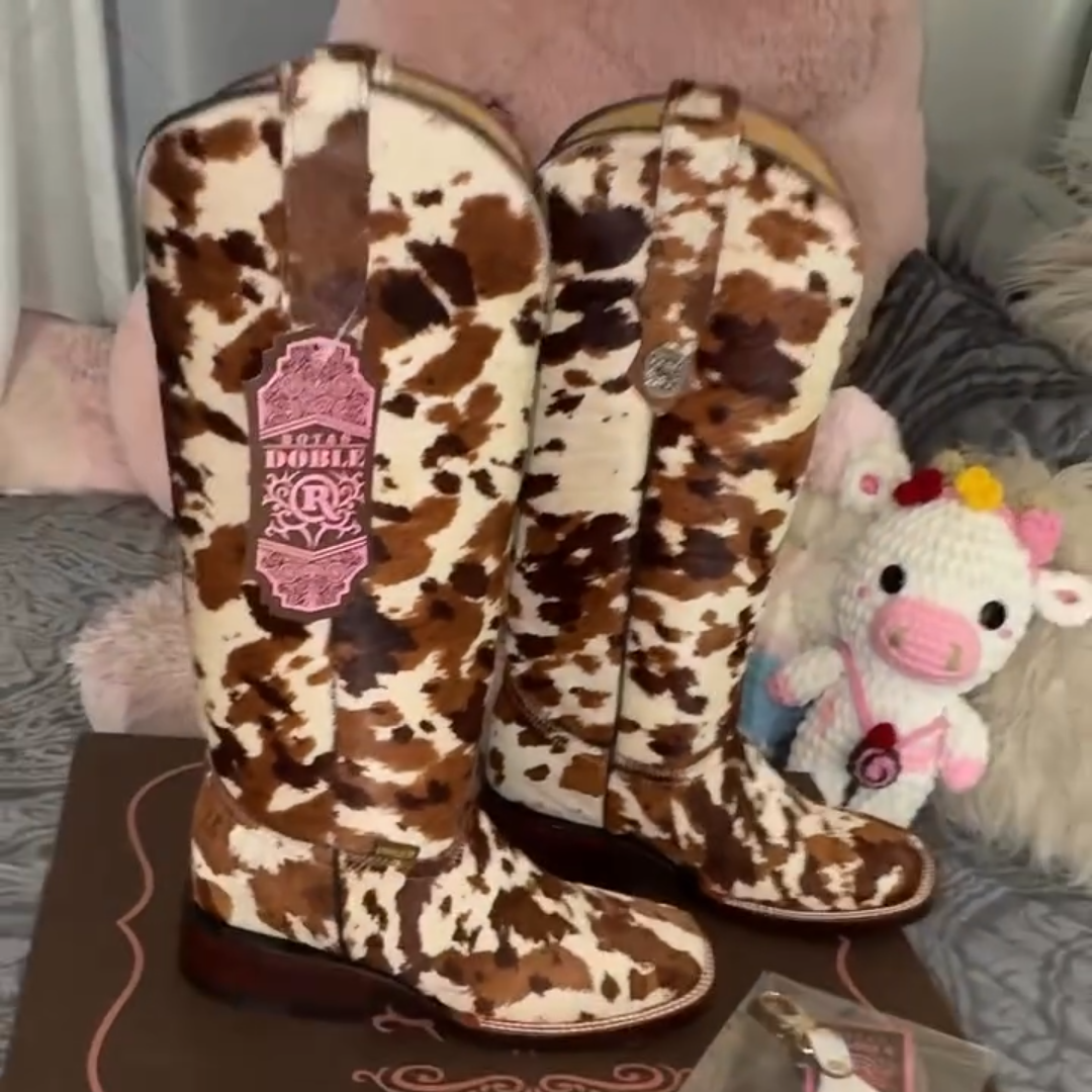 Cow Print Western Cowboy Boots