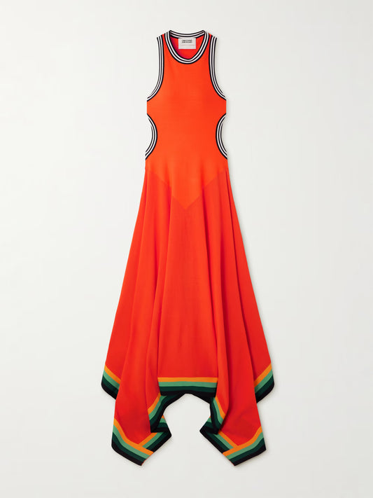 Striped hollow dress