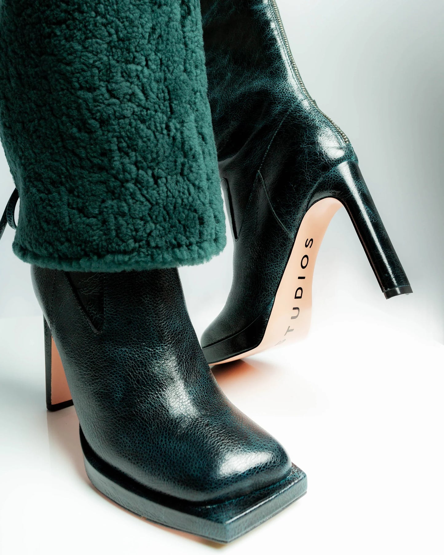 Convertible Shearling Knee High Boots