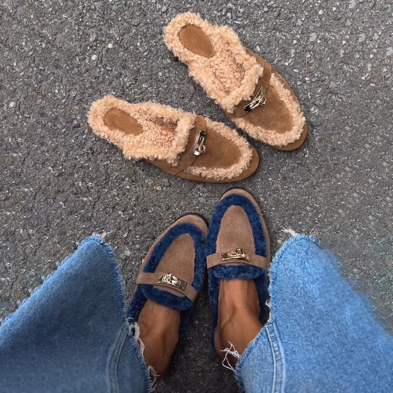 Color Block Furry Slippers（Buy 2 free shopping💥）