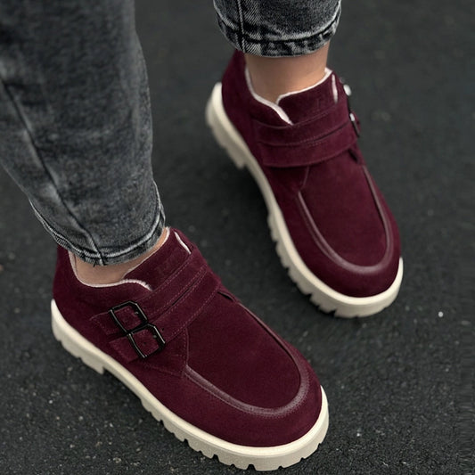 Vintage Slip-On Loafers Platform-Sole Strap Shoes