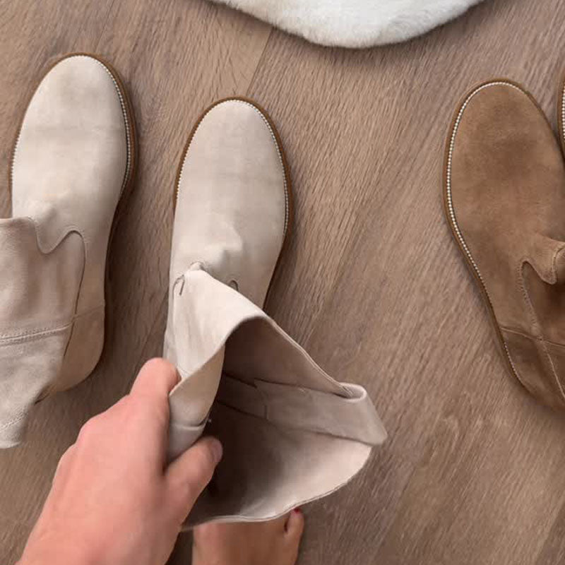 Comfortable Flat Frosted Leather Boots