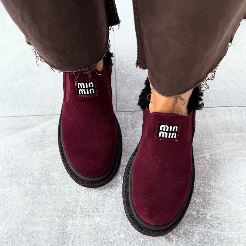 Round-toe Lambswool Flats