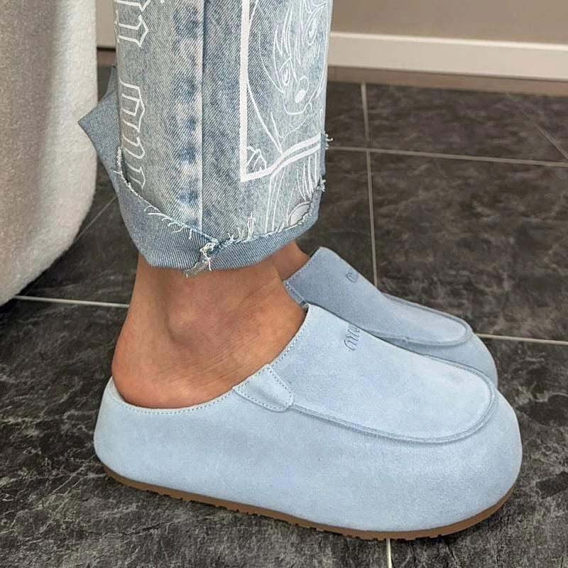 Platform-bottomed Birkenstocks Half Slippers