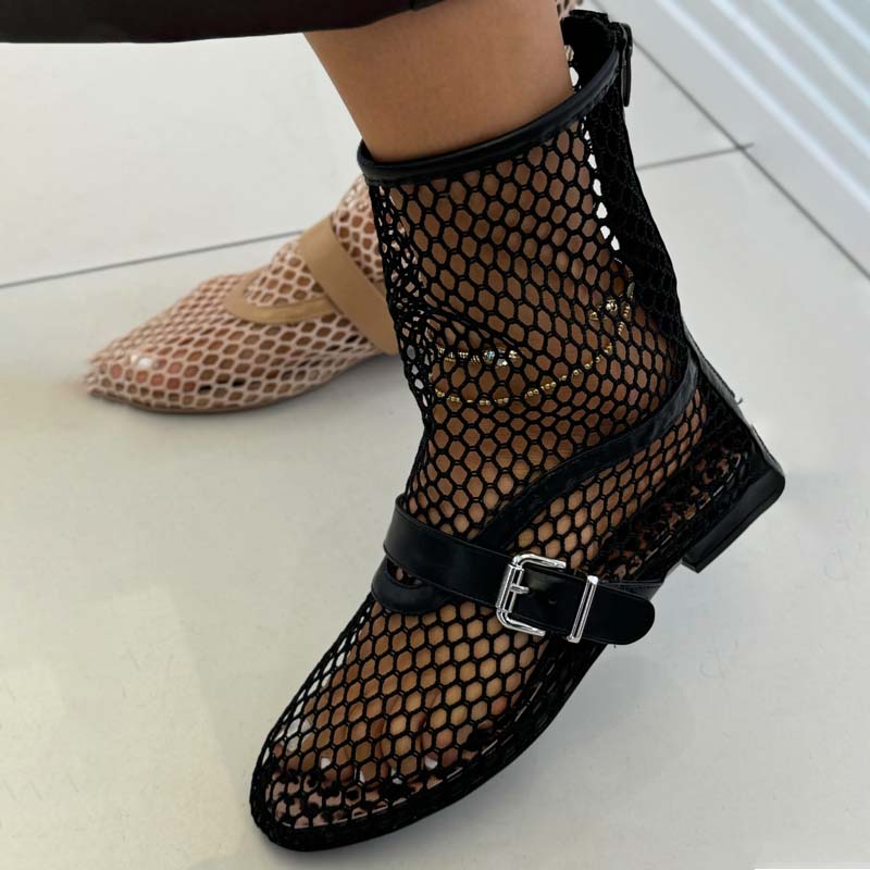 Fishnet High Ballet Mesh Boots