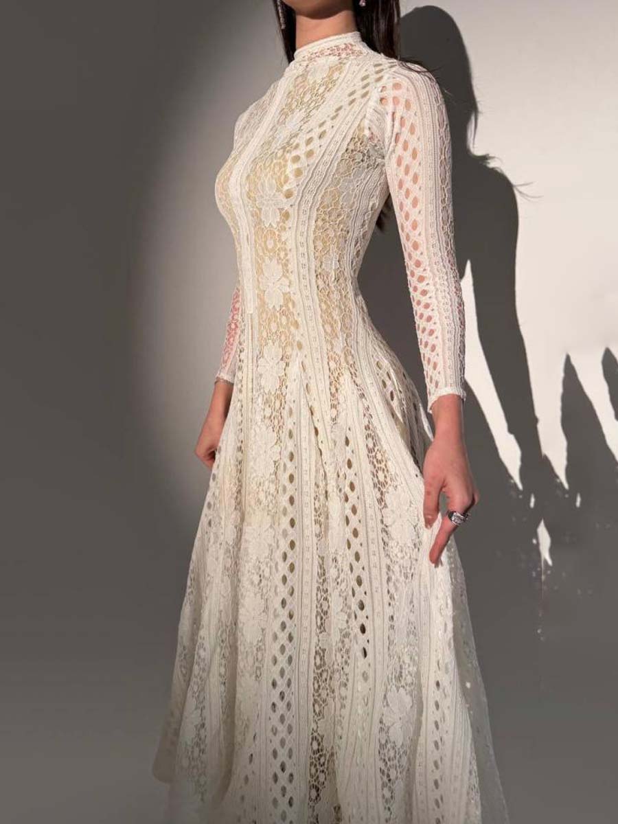 Knitted Hollow-out Elegant Dress