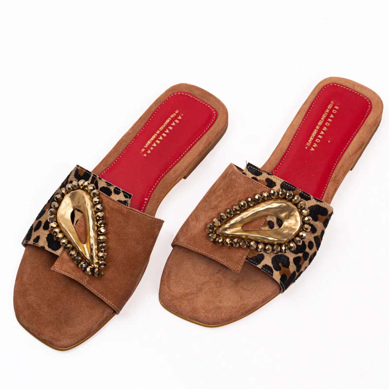 Asymmetric Patchwork Flat Slippers