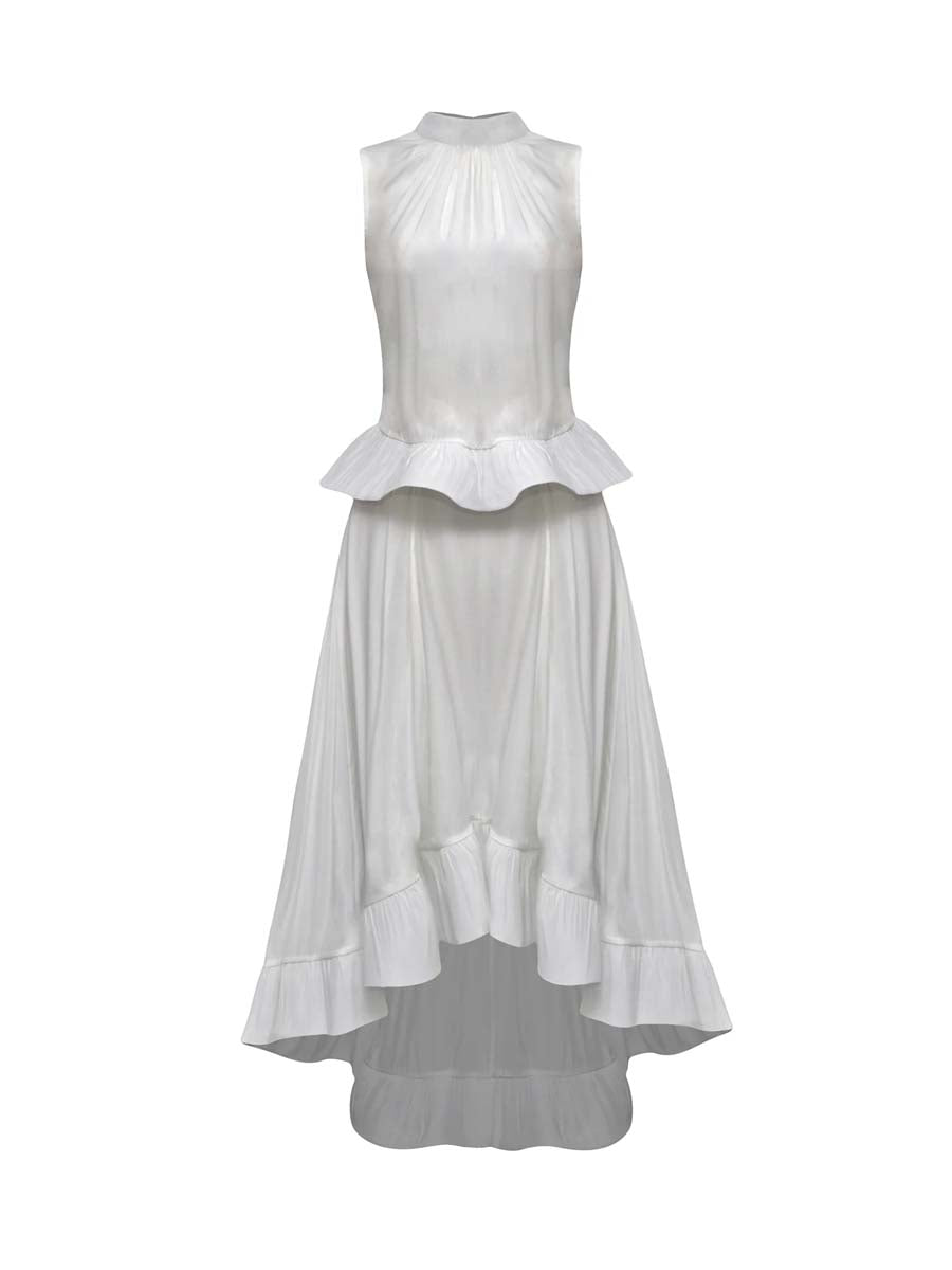 Sleeveless Ruffled Two-piece Dress