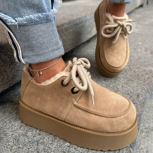 Platform Fleece-lined Lace-Up Warm Shoes