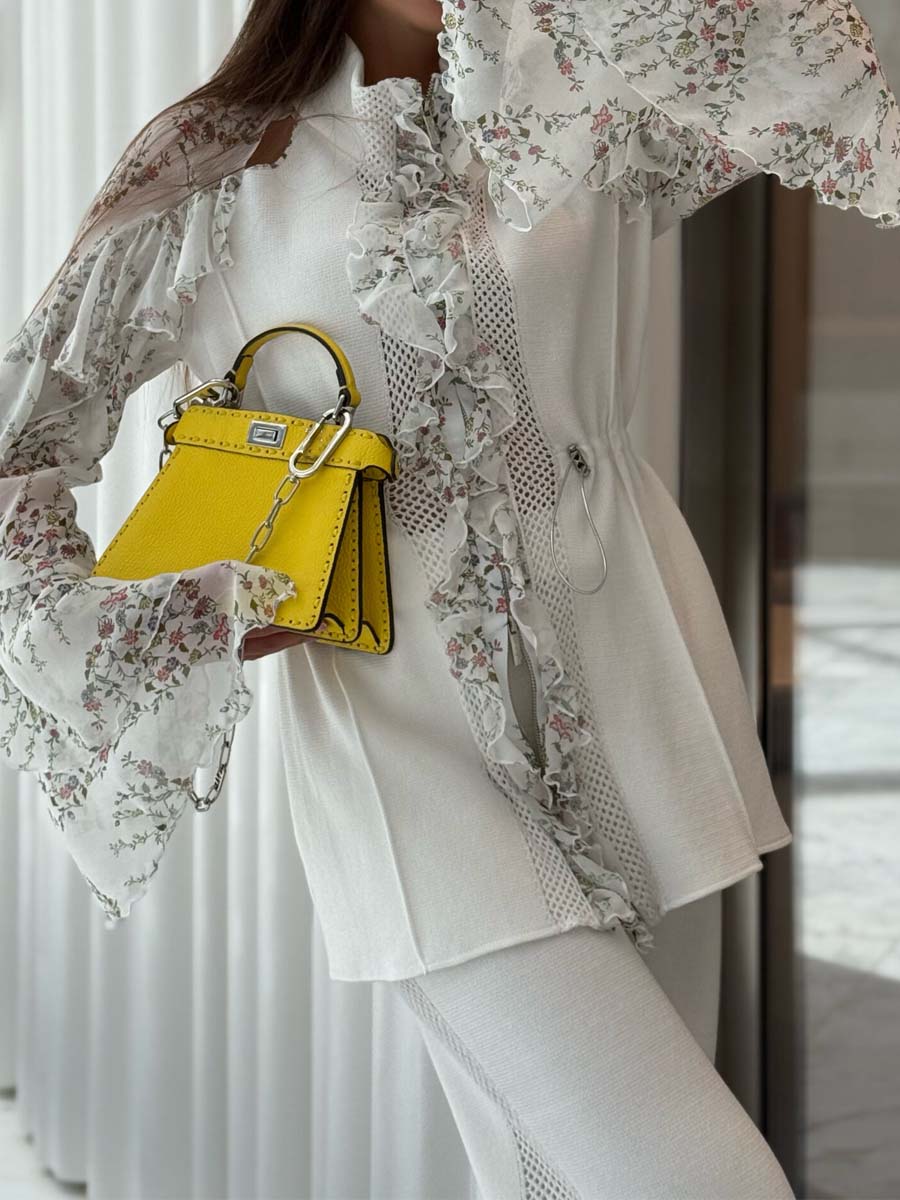 Floral Print Ruffled Two Pieces Set