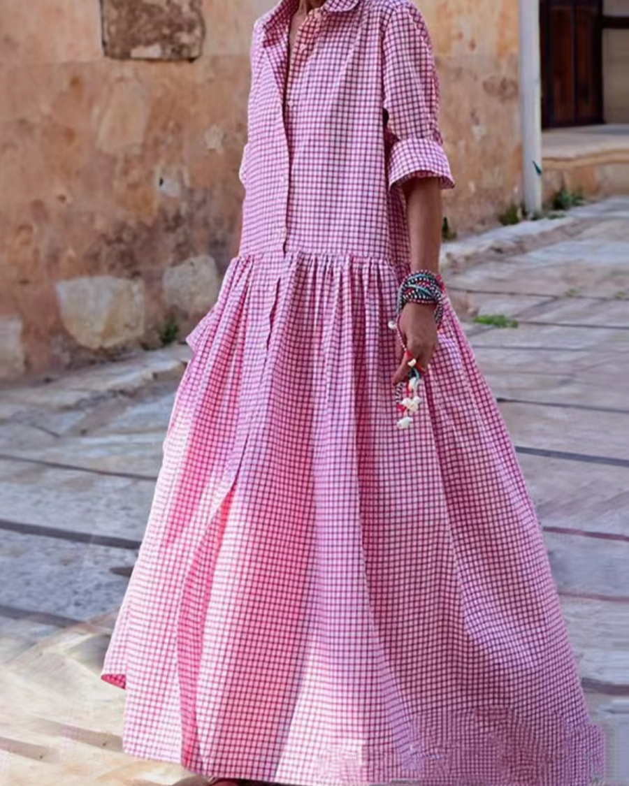 Comfy Oversize Check Dress