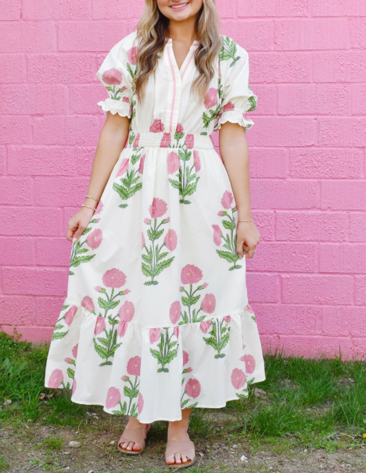 V-Neck Printed Dress