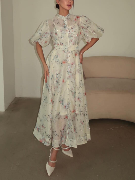 Short Sleeve Elegant Soft Midi Dress