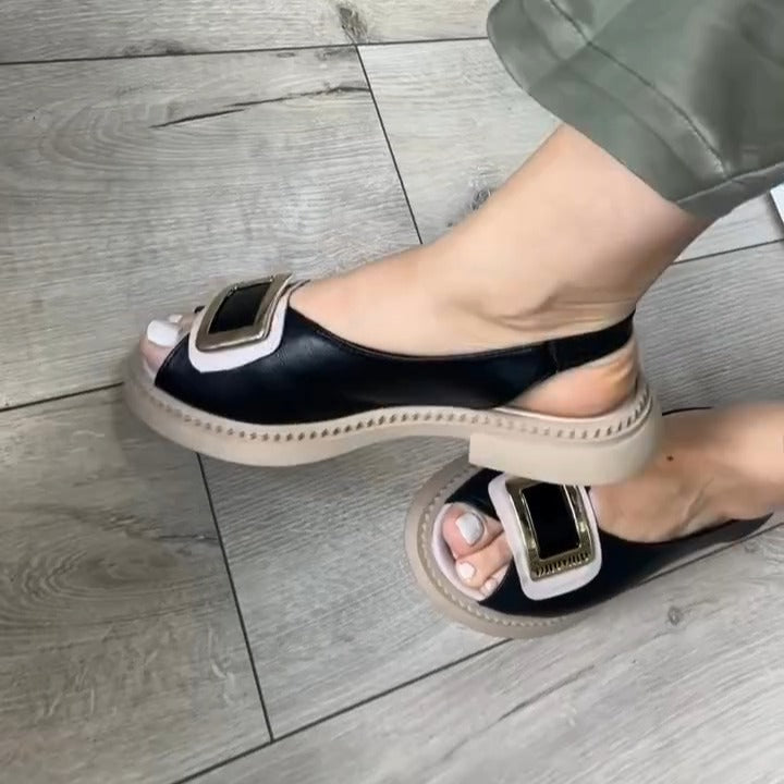 Dual - Tone Thick - Sole Sandals