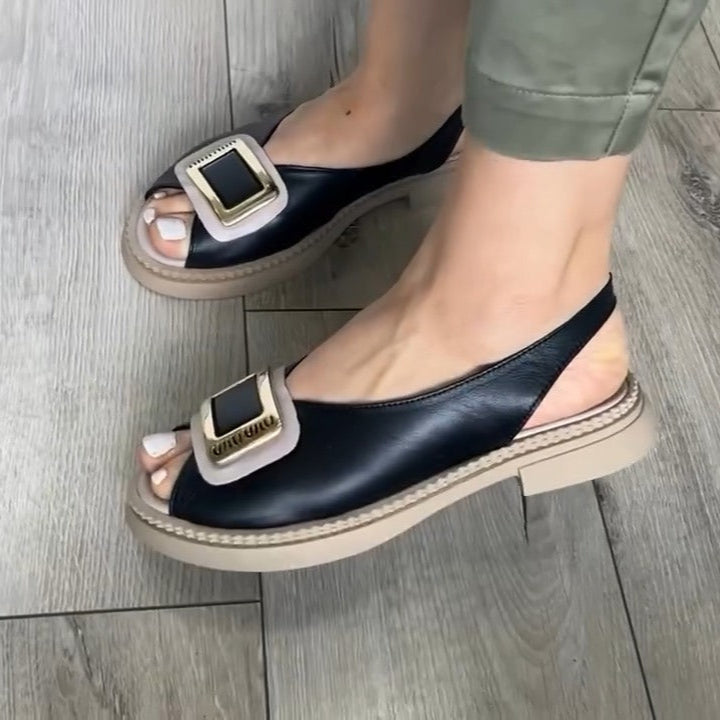 Dual - Tone Thick - Sole Sandals