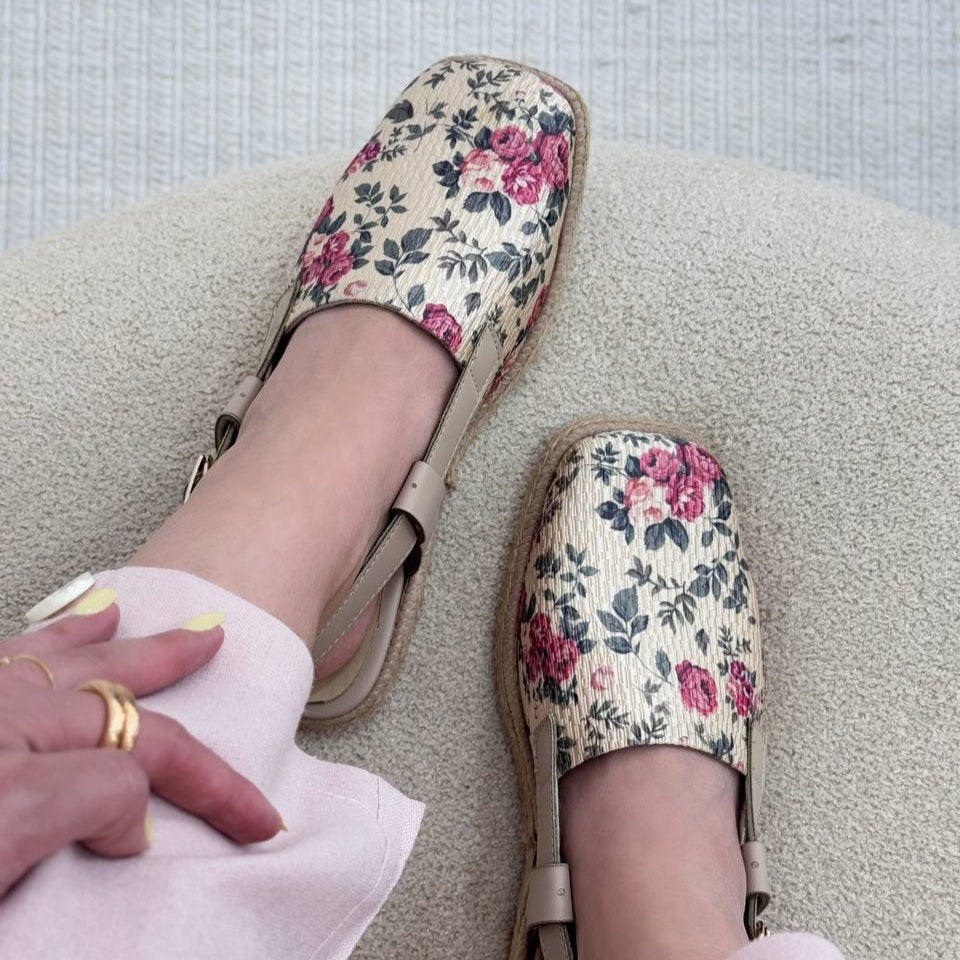 Printed Slingback Flats