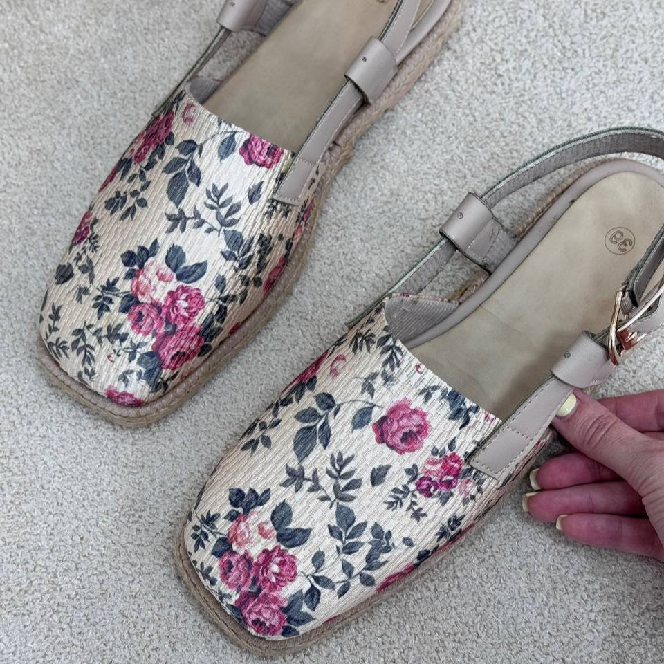 Printed Slingback Flats