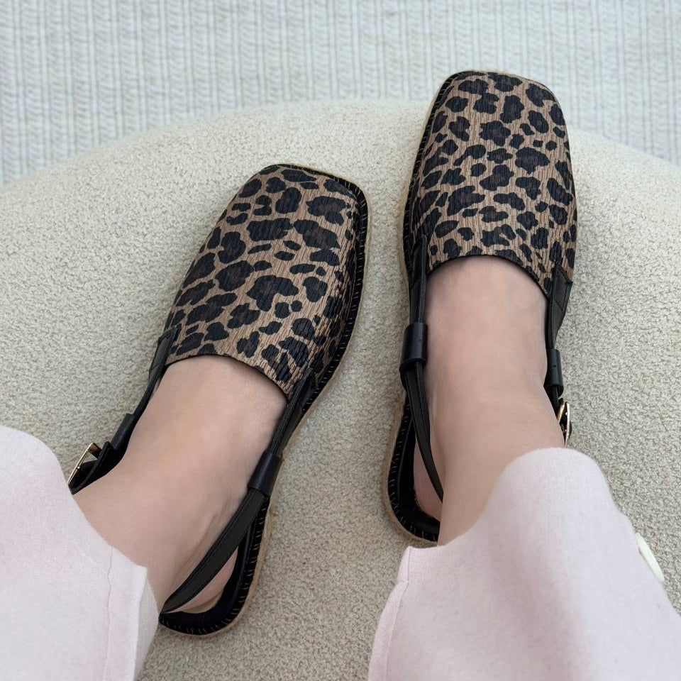 Printed Slingback Flats