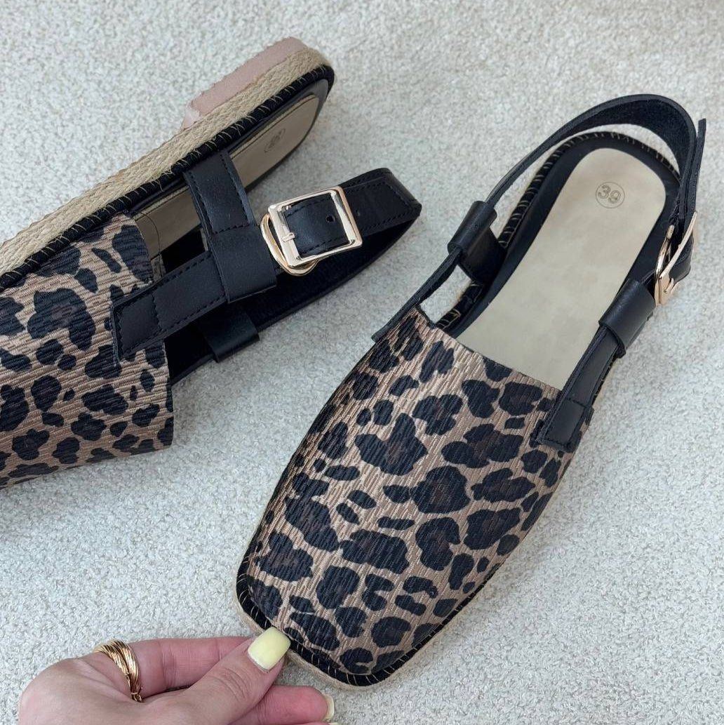 Printed Slingback Flats