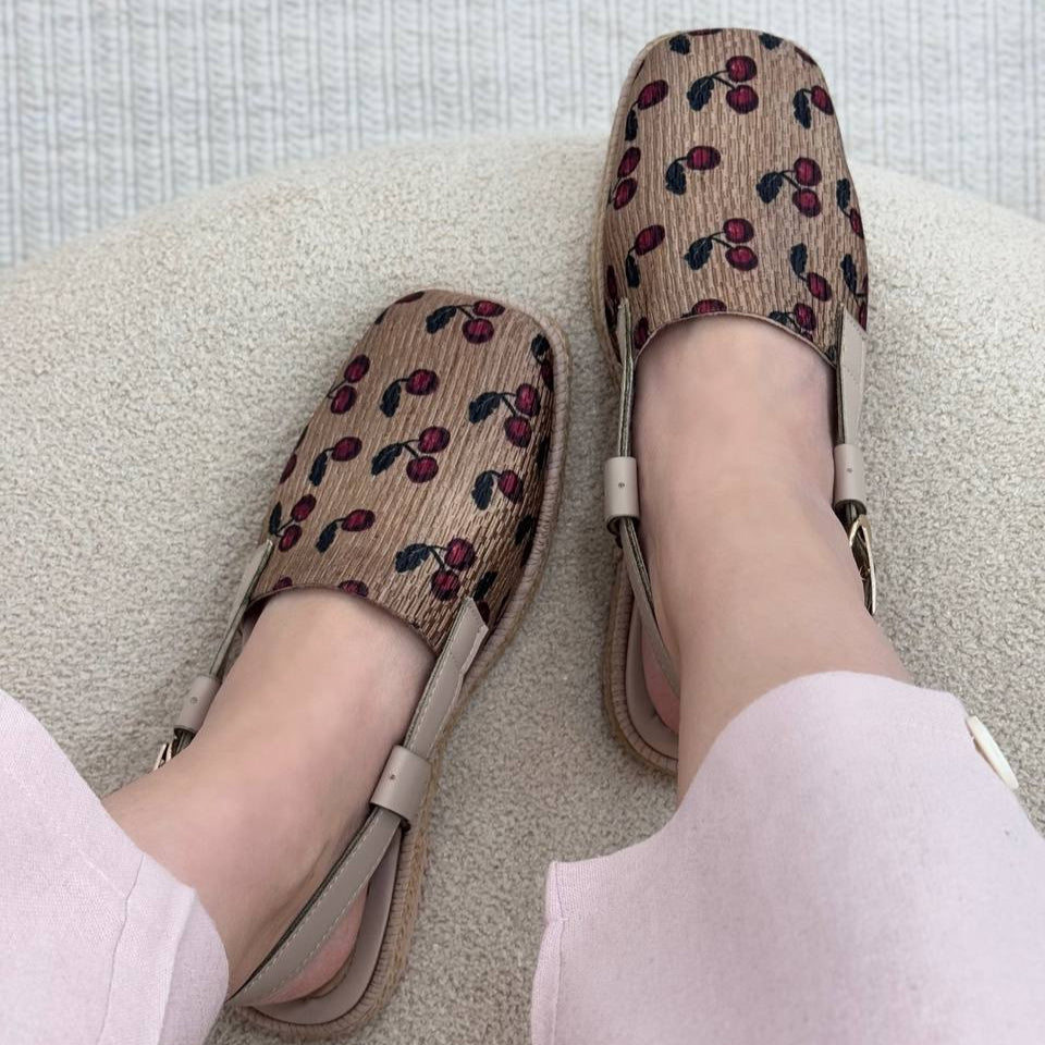 Printed Slingback Flats