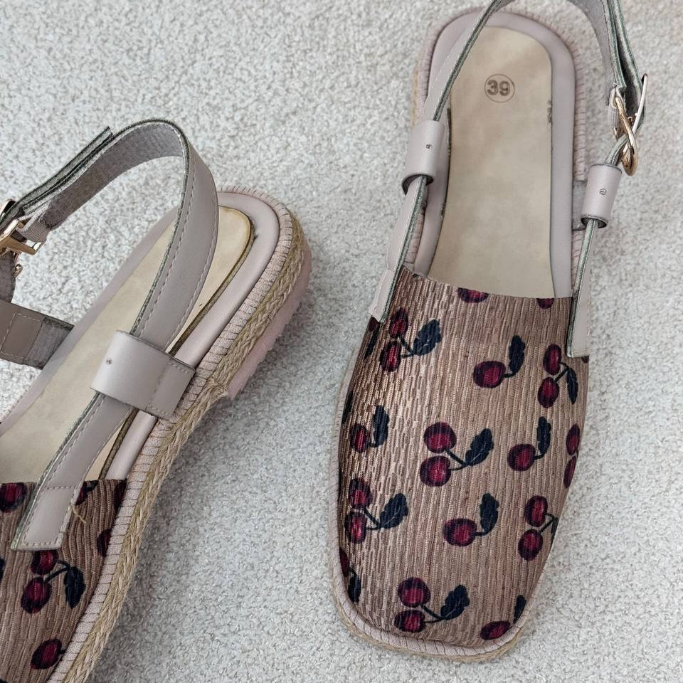 Printed Slingback Flats