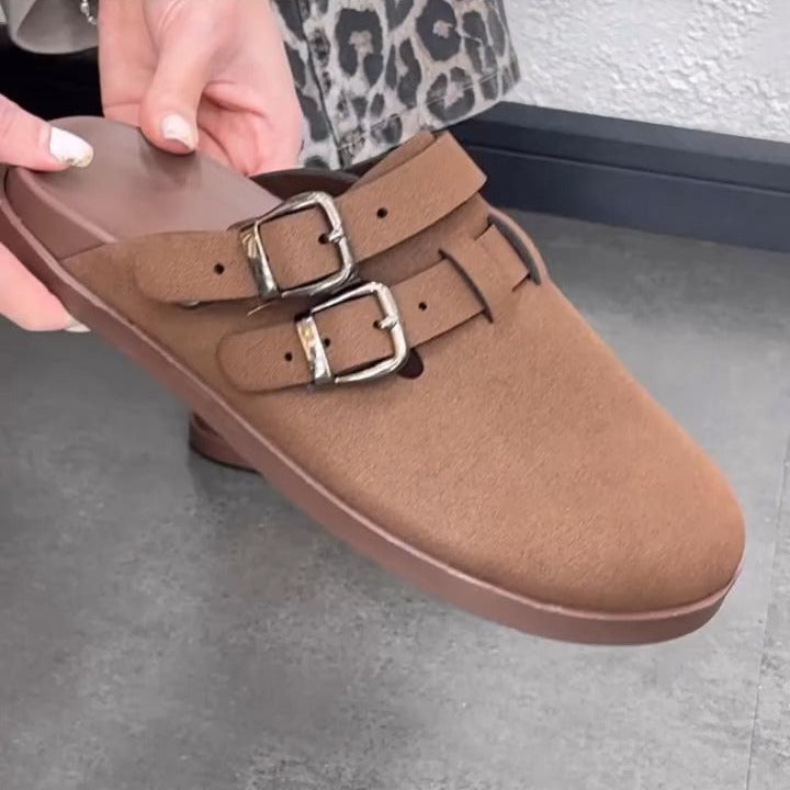 Double - Buckle Strap Mule Clogs