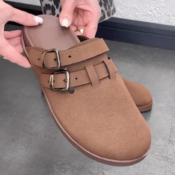 Double - Buckle Strap Mule Clogs