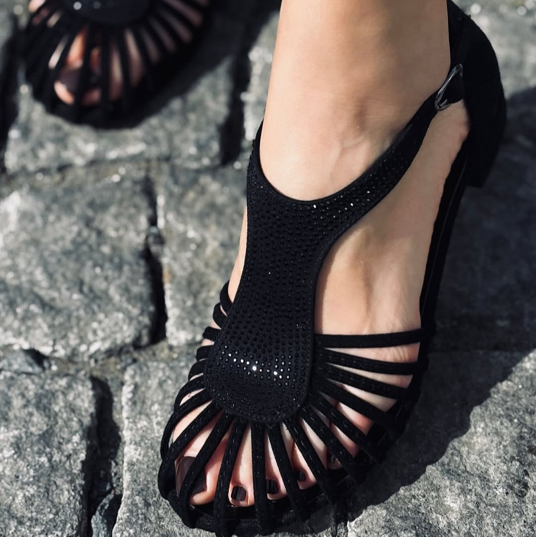 Strappy Rhinestone Sandals