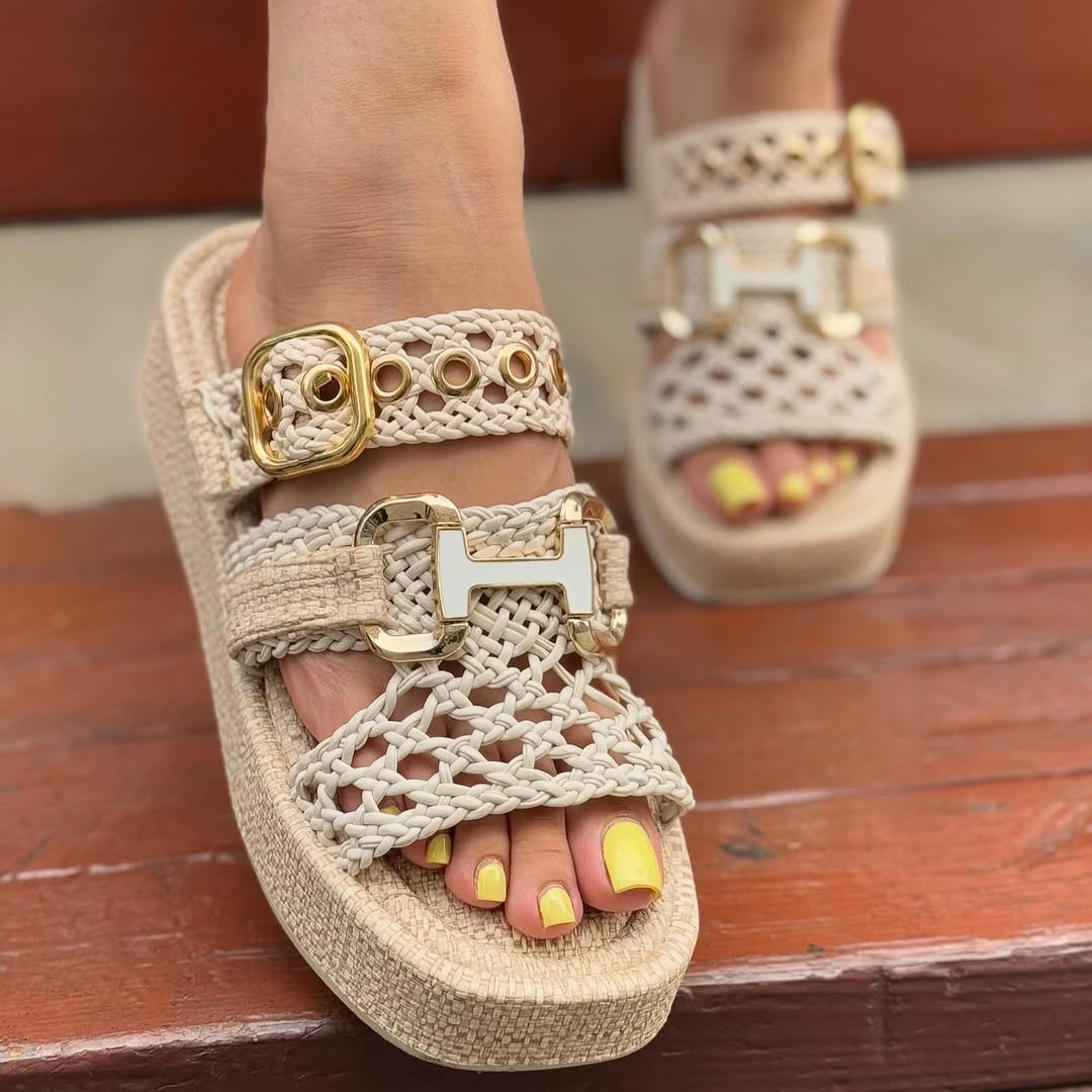 Woven - Strap Buckle - Decor Platform Slides