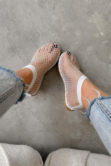 Rhinestone - Studded Mesh Ankle Boots