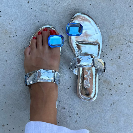 Gem - Embellished Clear Strap Sandals