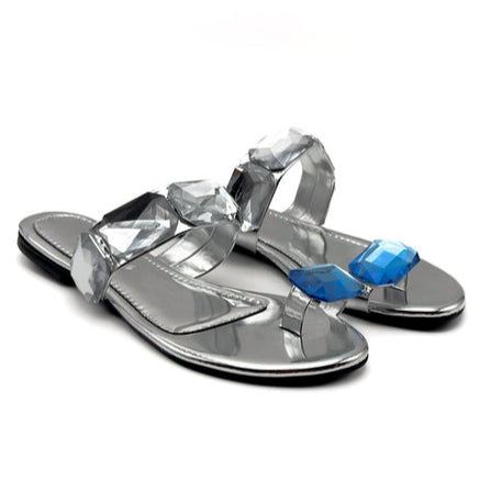 Gem - Embellished Clear Strap Sandals