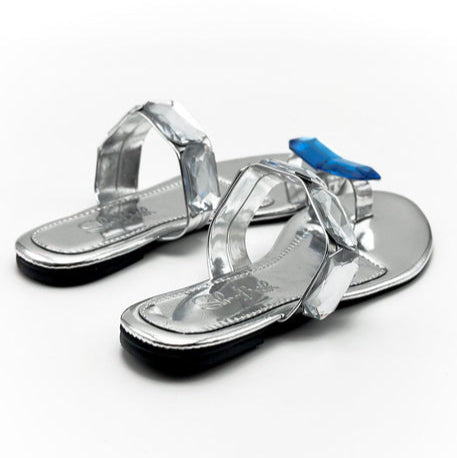 Gem - Embellished Clear Strap Sandals