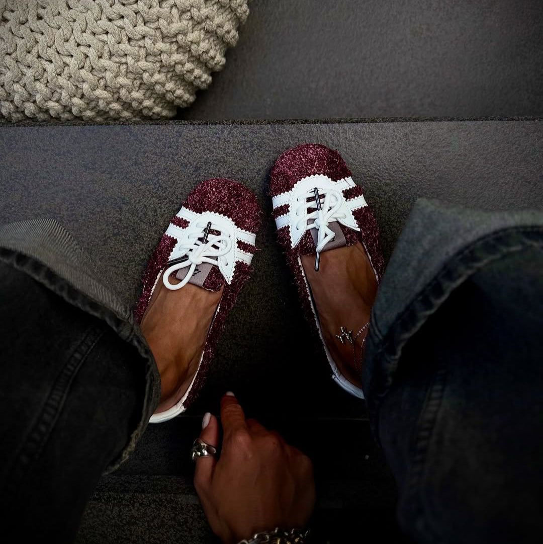 Color - Block Lace - Up Flat Shoes