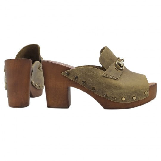 Brown Suede - Strap Clogs