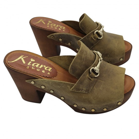 Brown Suede - Strap Clogs