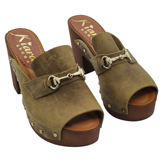 Brown Suede - Strap Clogs