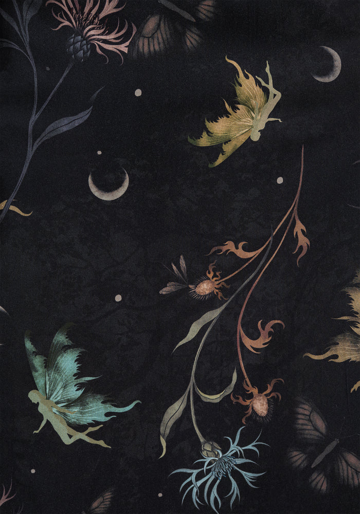 Dark Floral Shirt - Collar Midi Dress