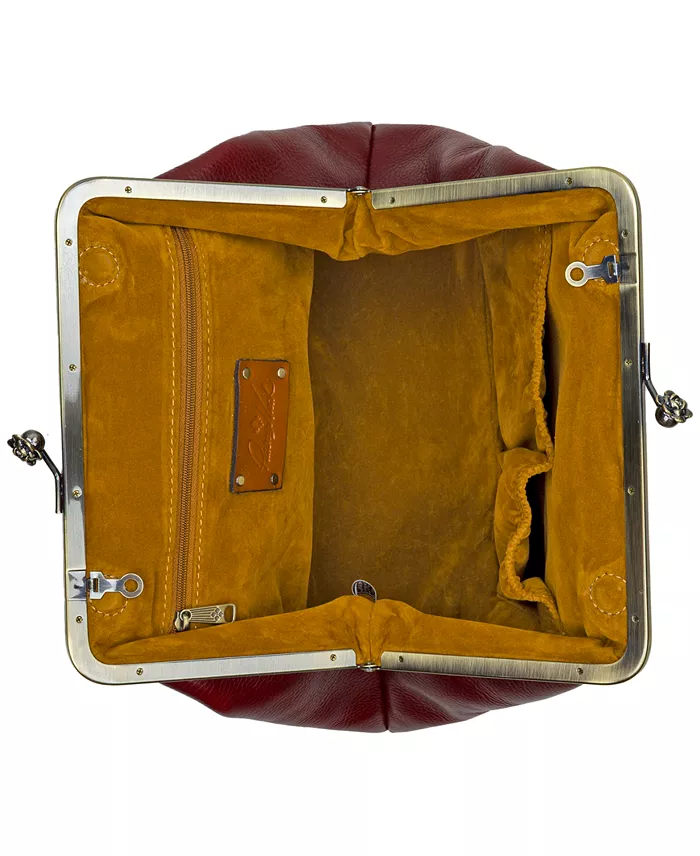 (⏰Last Day Sale For $39.99💥)-Classic Kiss-lock Closure Adorned Leather Bag