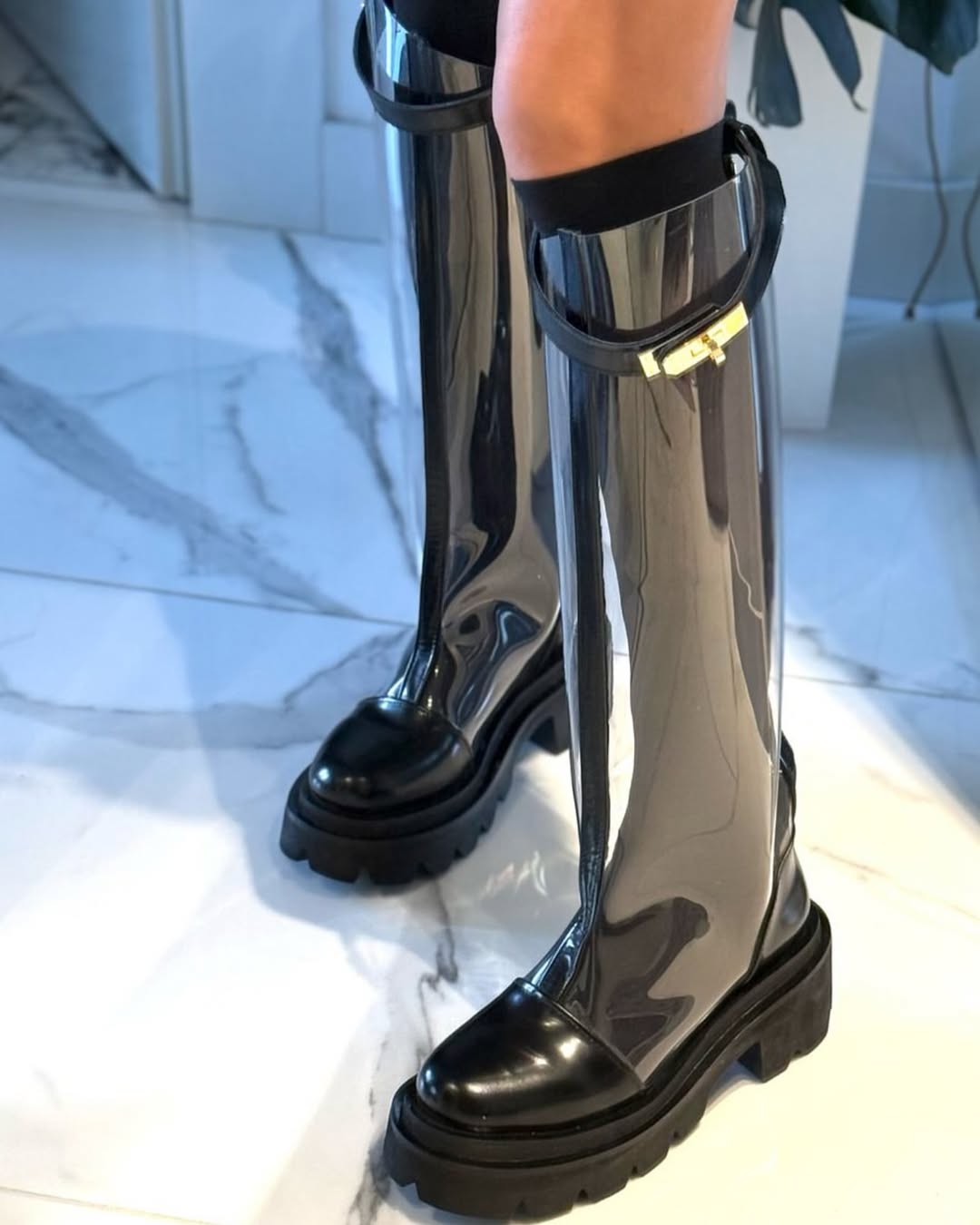See-through cool high boots