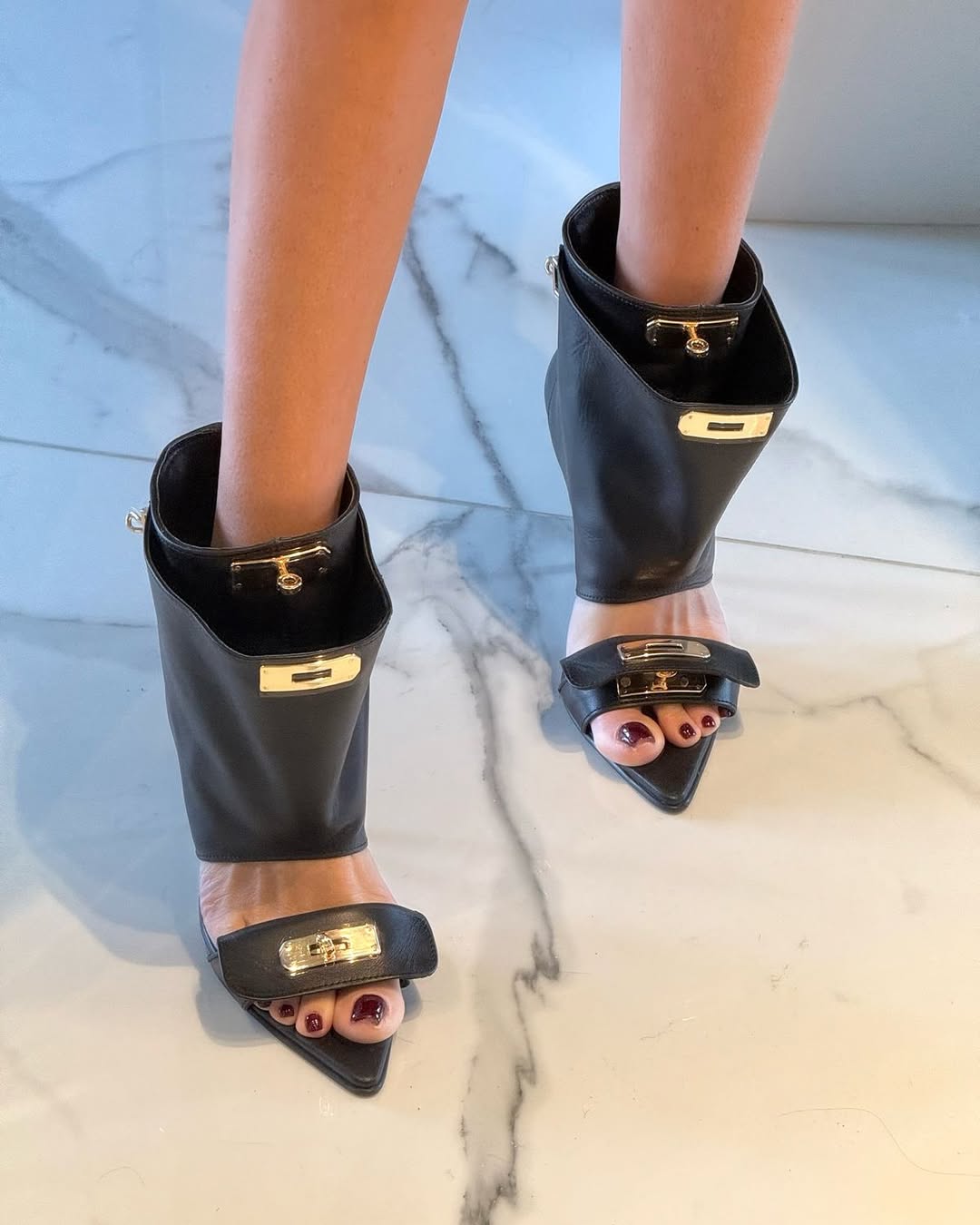 leather pointed-toe stiletto boots