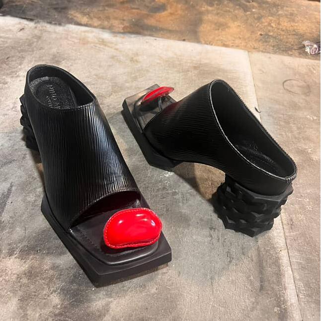 Pink Fashion Chunky Square-toe Heels