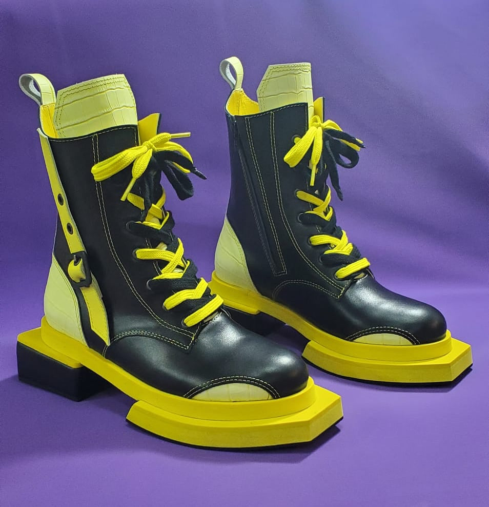 Color - Clash Buckle Combat Boots