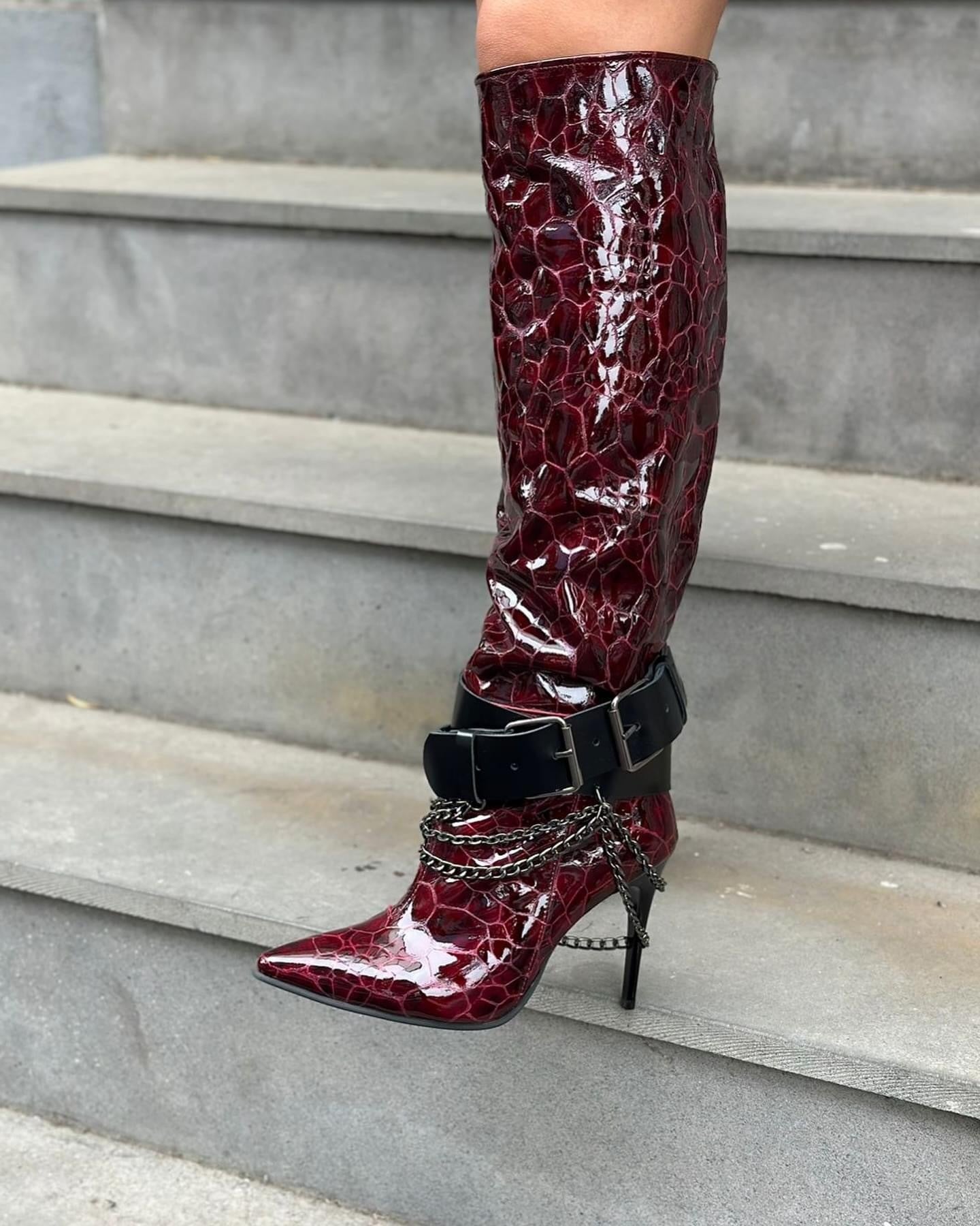 Punk crocodile boots