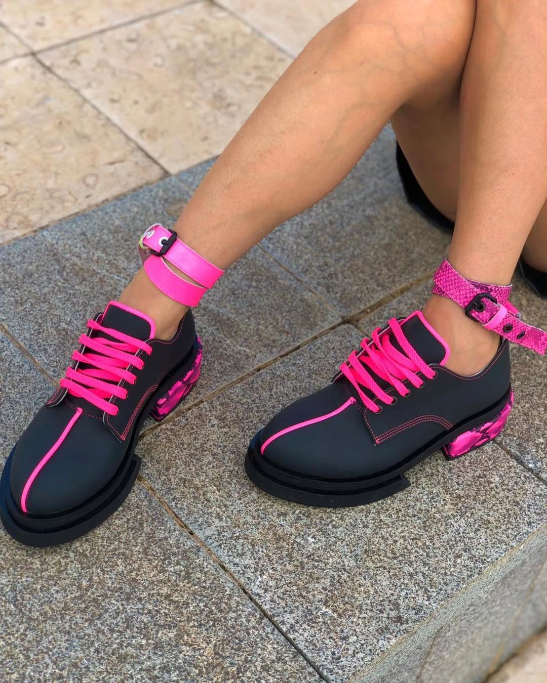 Neon Accent Chunky Oxfords