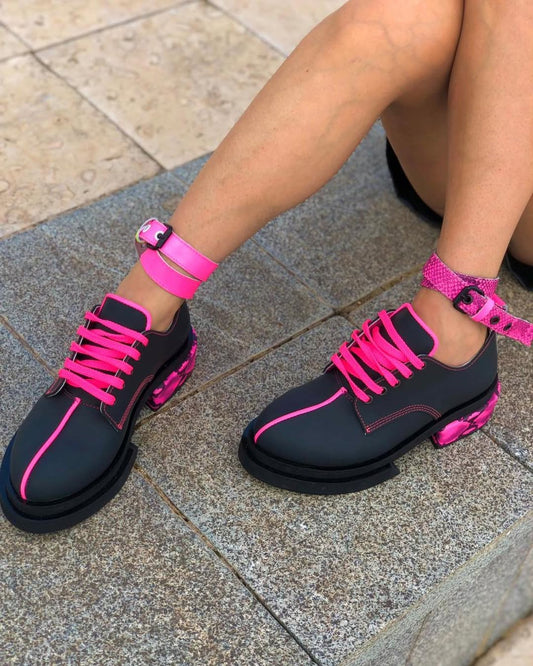 Neon Accent Chunky Oxfords