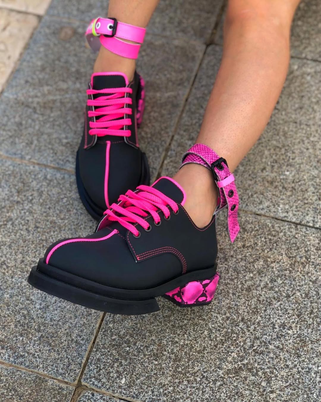 Neon Accent Chunky Oxfords