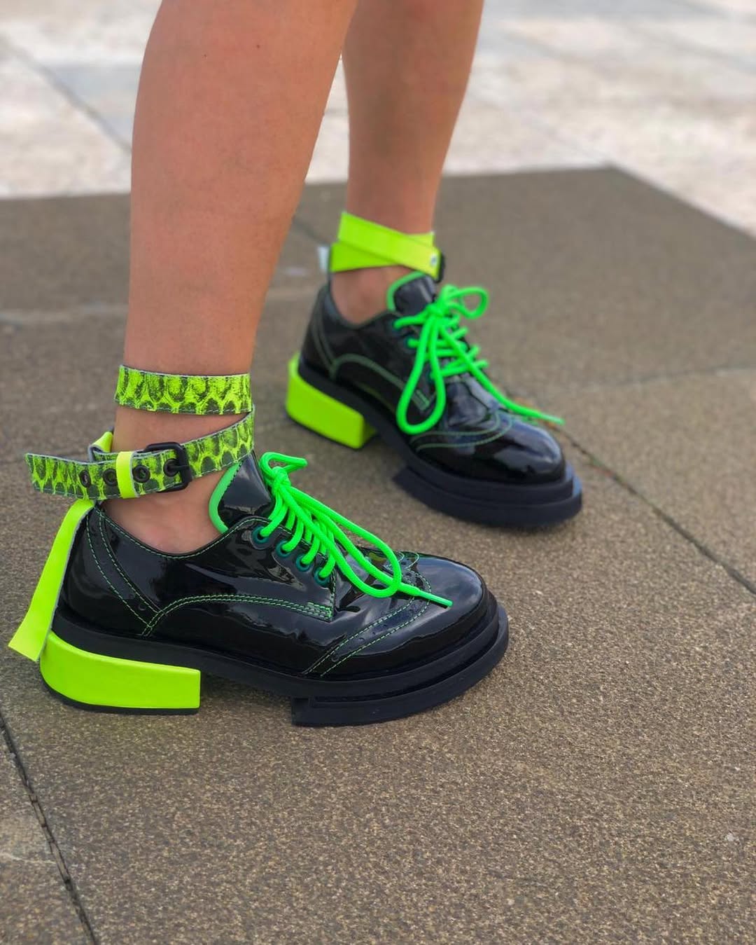 Neon Accent Chunky Oxfords