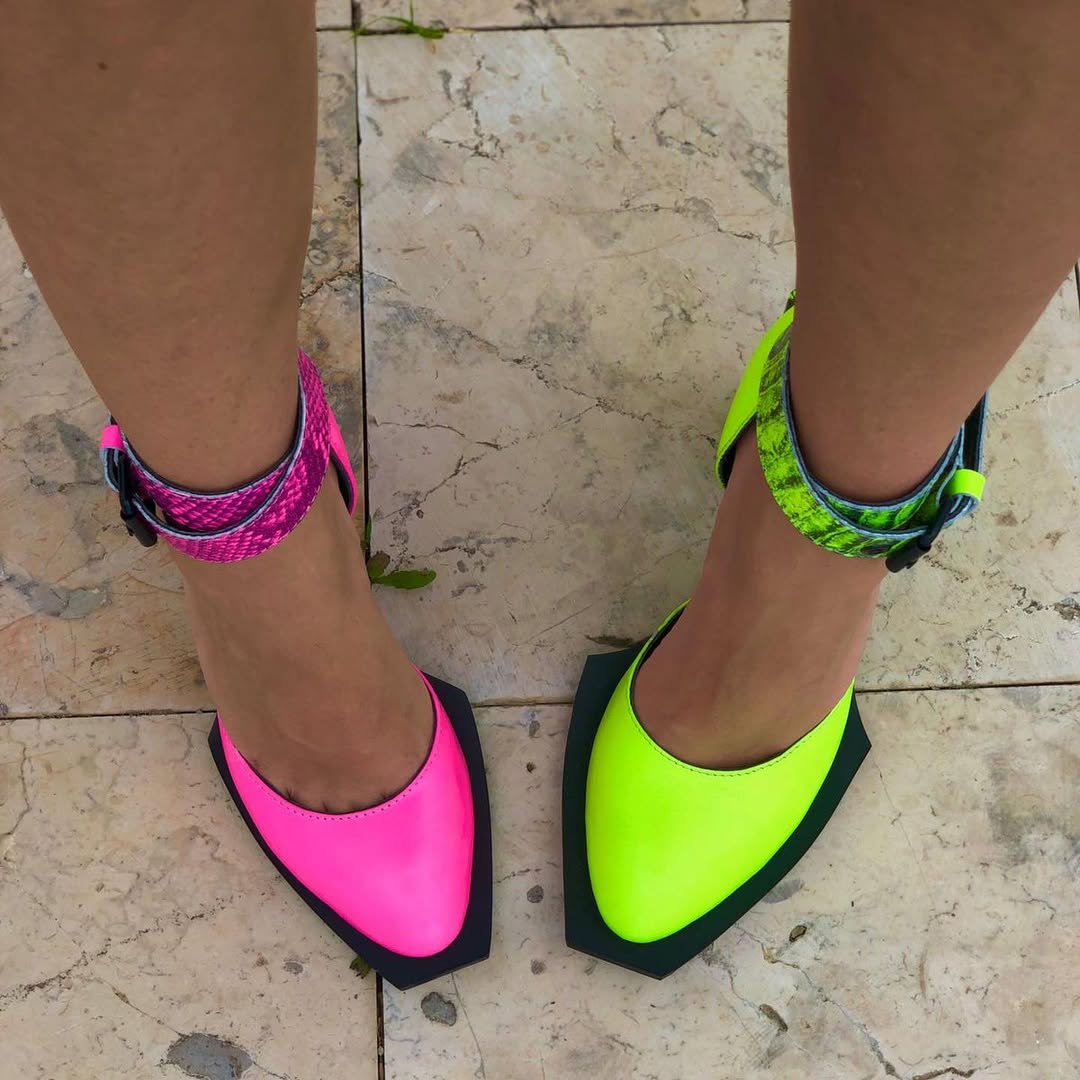 Neon Snakeskin - Accent Heels