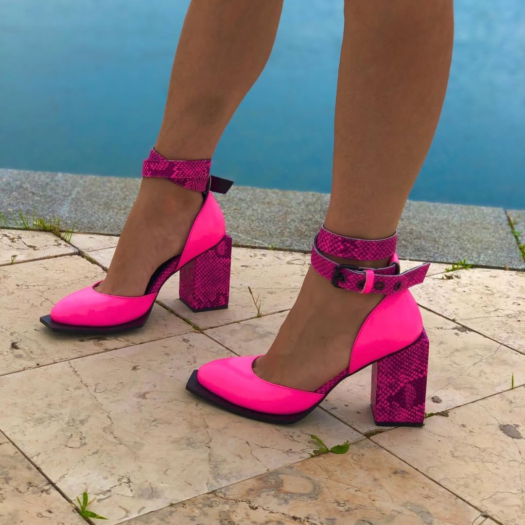 Neon Snakeskin - Accent Heels